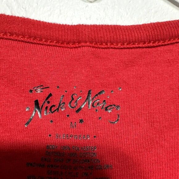 Nick & Nora PJs Onesie Footie Santa Sleepwear Red Christmas Womens sz Medium - Picture 6 of 9